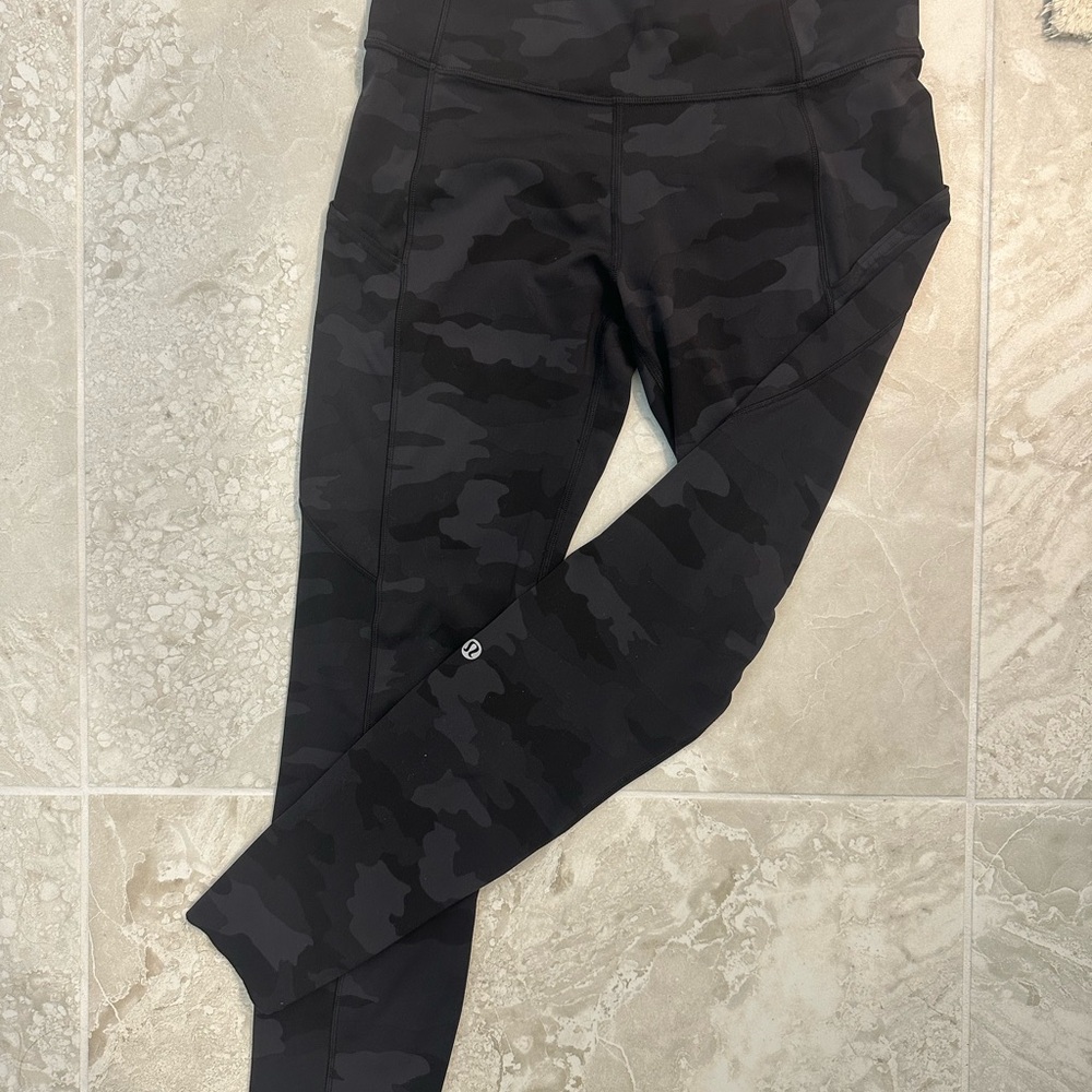 Lulu Black Camouflage Leggings